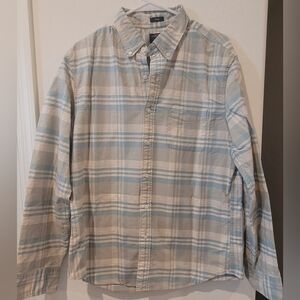 J. Crew Blue and Gray Casual Button Down Shirt